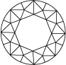 BRILLIANT CUT WITH VERTICAL SEPERATED MAIN FACETS 73 FACETS (top view)
